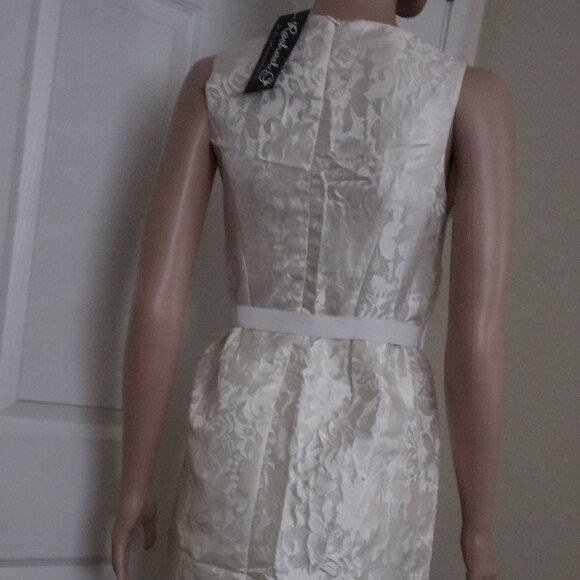 Rachael G. Beige Printed Dress, Size M - Picture 12 of 16